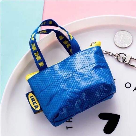 IKEA Mini Shopper Bag Coin Purse Keychain KNÖLIG